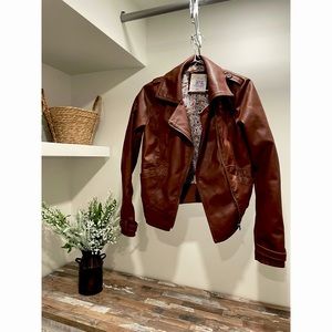 Garage Brown faux leather coat